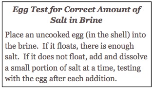 Egg Test for Correct Amount of Salt in Brine