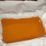 Strained, rendered lard in mold