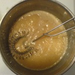 Making caramel sauce in pan