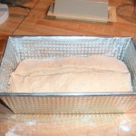 Sourdough loaf in pan