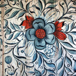 Rosemaling in Uvdal Stave church, Norway